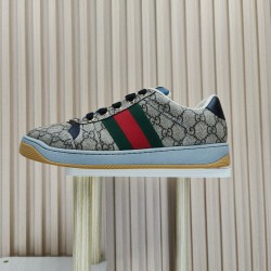 (Free Shipping)Gucci Screener Sneaker 'GG Monogram - Beige'