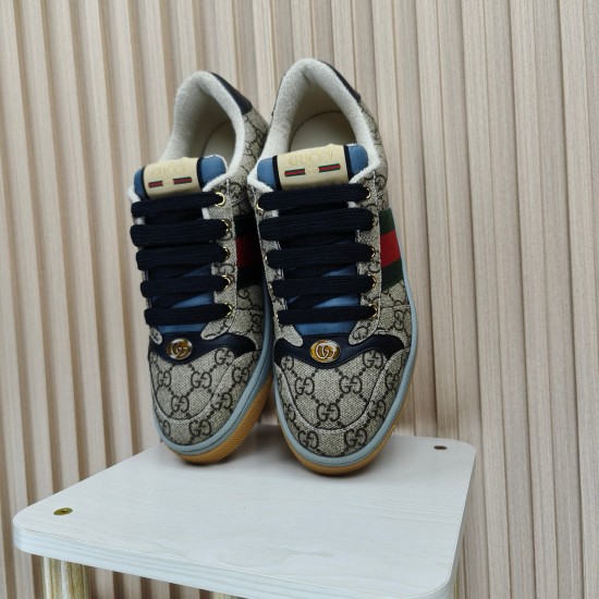 (Free Shipping)Gucci Screener Sneaker 'GG Monogram - Beige'