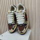 (Free Shipping)Gucci Screener Python-embossed Leather Sneakers 'Beige Black Brown'