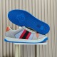 (Free Shipping)Gucci Screener GG Leather Sneakers 'Grey Blue Red'