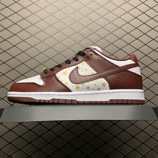 (Free Shipping)Nike SB Dunk Low Supreme Stars Barkroot Brown (2021) DH3228-103