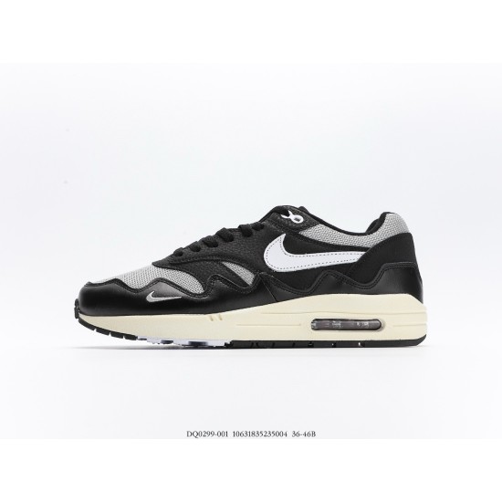 (Free Shipping)Nike Air Max 1 Patta Waves Black (with Bracelet) DQ0299-001