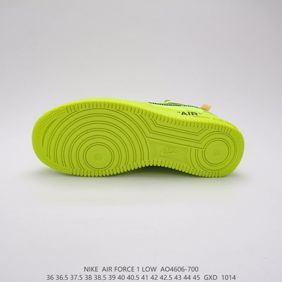 (Free Shipping)Nike Air Force 1 Low Off-White Volt AO4606-700