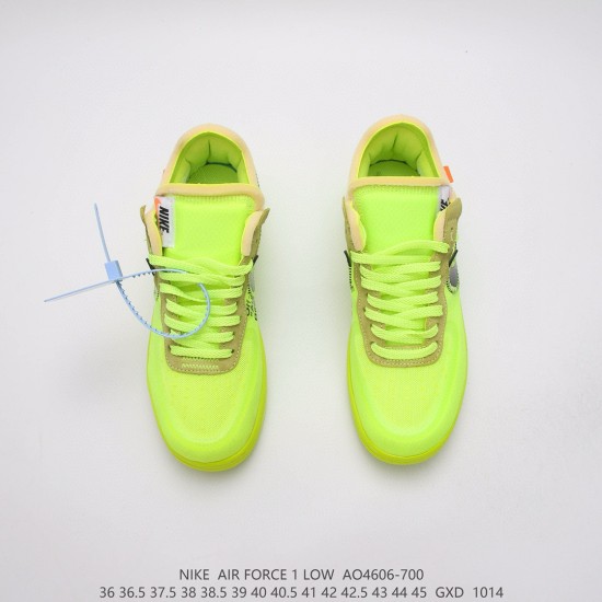 (Free Shipping)Nike Air Force 1 Low Off-White Volt AO4606-700