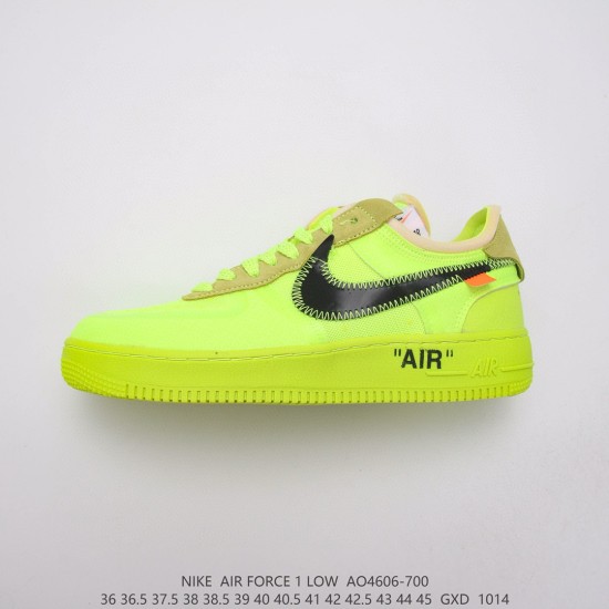 (Free Shipping)Nike Air Force 1 Low Off-White Volt AO4606-700