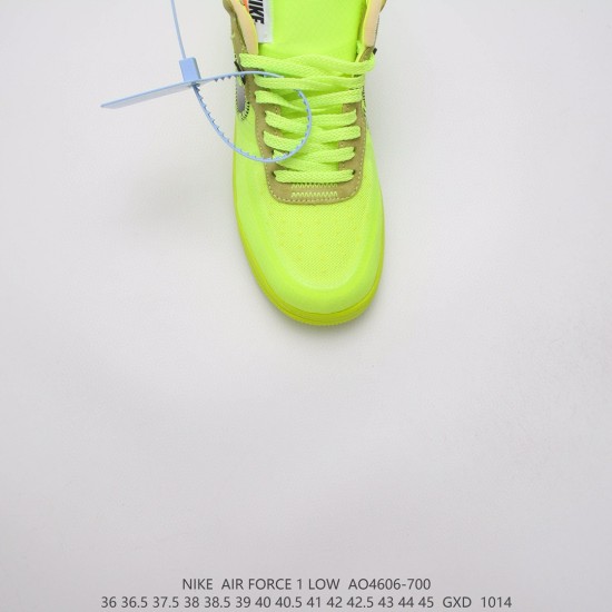 (Free Shipping)Nike Air Force 1 Low Off-White Volt AO4606-700