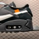 (Free Shipping)Nike Air Max 90 OFF-WHITE Black AA7293-001