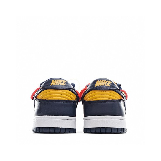 (Free Shipping)OFF WHITE X Nike Dunk SB Low White Michigan CT0856-700