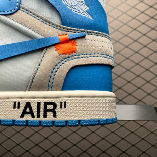 (Free Shipping)Jordan 1 Retro High Off-White University Blue AQ0818-148