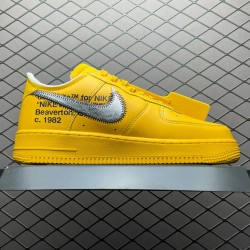 (Free Shipping)Off-White X NK Air Force 1 University Gold DD1876-700