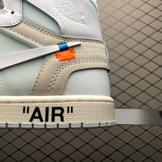 (Free Shipping)Jordan 1 Retro High Off-White White AQ0818-100