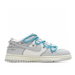 (Free Shipping)Off-White x Nike SB Dunk Low OW White Grey Blue DM1602-115