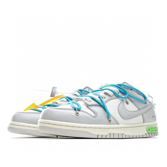 (Free Shipping)Off-White x Nike SB Dunk Low OW White Grey Blue DM1602-115