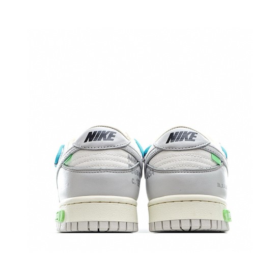 (Free Shipping)Off-White x Nike SB Dunk Low OW White Grey Blue DM1602-115