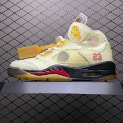 (Free Shipping)Jordan 5 Retro OFF-WHITE Sail DH8565-100