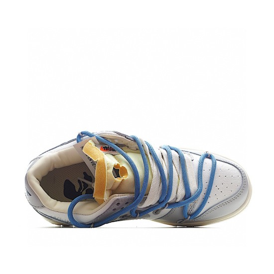 (Free Shipping)Off-White x Nike SB Dunk Low The 50 NO.10 White Grey Blue Yellow DM1602-113