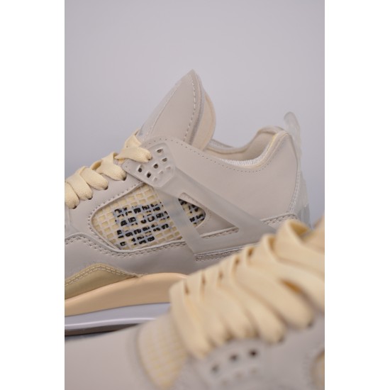 (Free Shipping)Air Jordan 4 Retro off-white sail CV9388-100