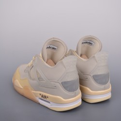 (Free Shipping)Air Jordan 4 Retro off-white sail CV9388-100