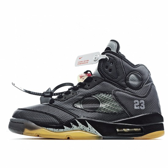 (Free Shipping)Jordan 5 Retro Off-White Black CT8480-001