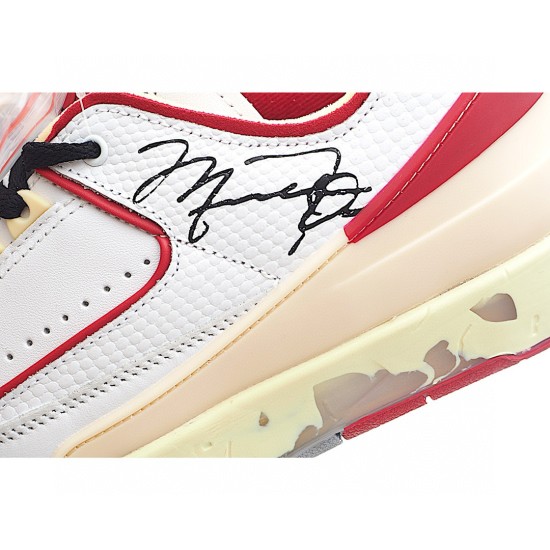 (Free Shipping)Jordan 2 Retro Low SP Off-White White Red DJ4375-106