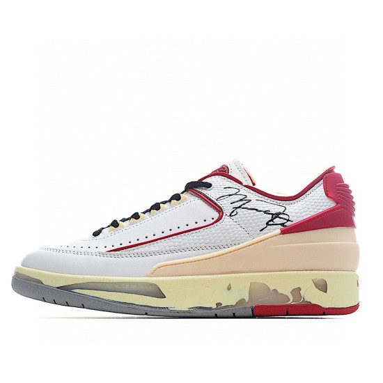 (Free Shipping)Jordan 2 Retro Low SP Off-White White Red DJ4375-106