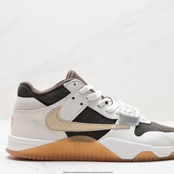 (Free Shipping)(5% off discount:WUKE5)Travis Scott x Jordan Cut The Check Nice Kicks White Brown FZ8117-100