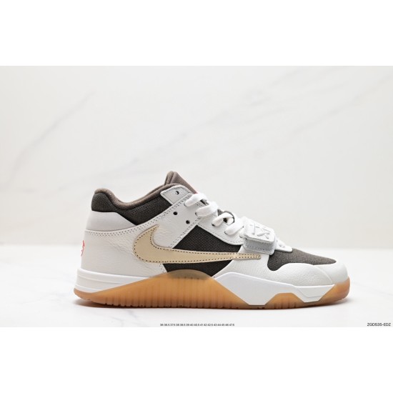 (Free Shipping)(5% off discount:WUKE5)Travis Scott x Jordan Cut The Check Nice Kicks White Brown FZ8117-100