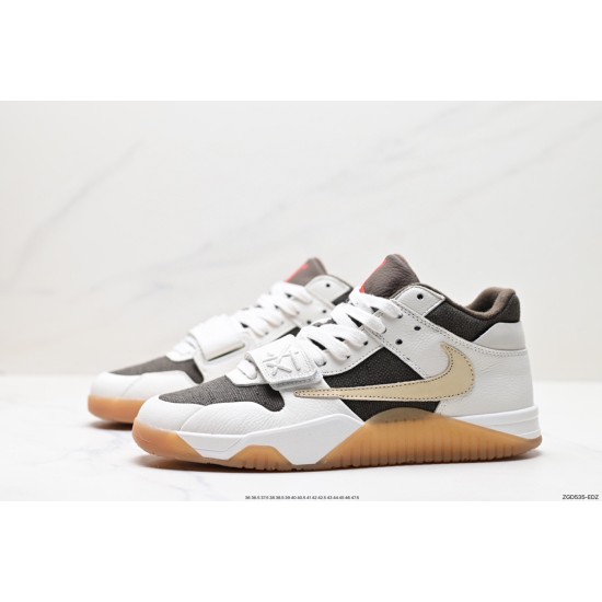 (Free Shipping)(5% off discount:WUKE5)Travis Scott x Jordan Cut The Check Nice Kicks White Brown FZ8117-100