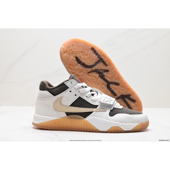 (Free Shipping)(5% off discount:WUKE5)Travis Scott x Jordan Cut The Check Nice Kicks White Brown FZ8117-100