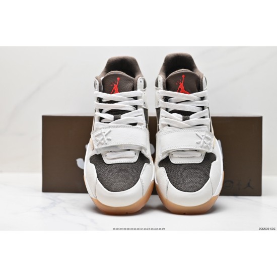 (Free Shipping)(5% off discount:WUKE5)Travis Scott x Jordan Cut The Check Nice Kicks White Brown FZ8117-100