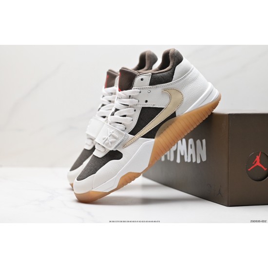 (Free Shipping)(5% off discount:WUKE5)Travis Scott x Jordan Cut The Check Nice Kicks White Brown FZ8117-100