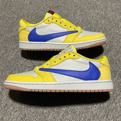 (Free Shipping)(Men and Women)Jordan 1 Retro Low OG SP Travis Scott Canary DZ4137-700(5% off discount:WUKE5)