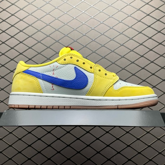 (Free Shipping)(Men and Women)Jordan 1 Retro Low OG SP Travis Scott Canary DZ4137-700(5% off discount:WUKE5)