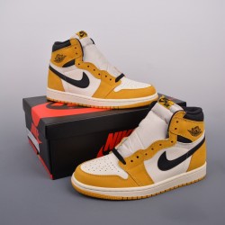 (Free Shipping)Air Jordan 1 High OG Yellow Ochre DZ5485-701