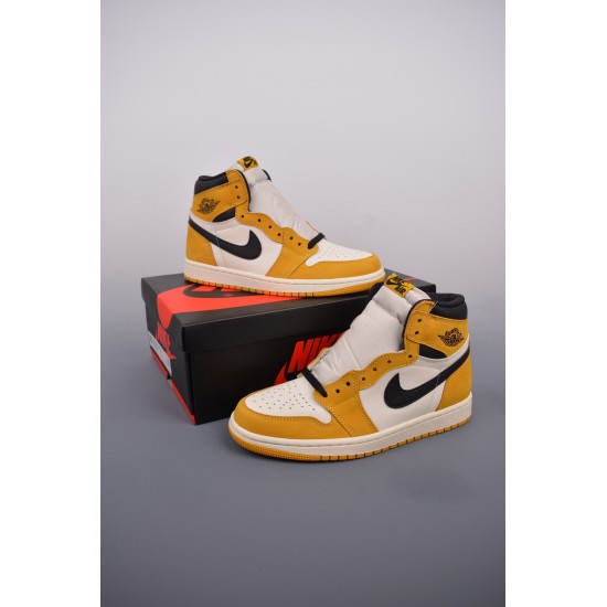 (Free Shipping)Air Jordan 1 High OG Yellow Ochre DZ5485-701