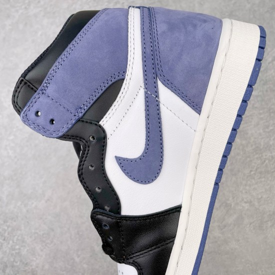 (Free Shipping)Jordan 1 Retro High Blue Moon  555088-115