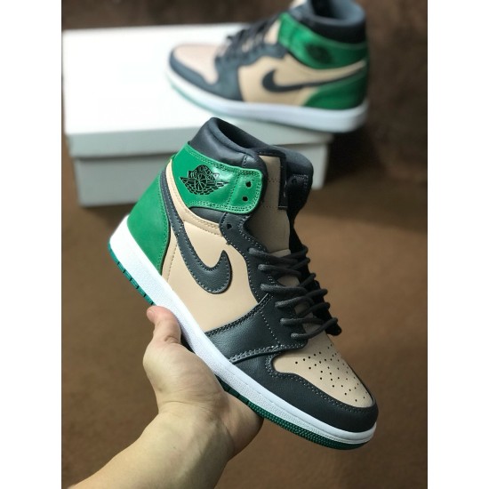 (Free Shipping)Jordan 1 Retro High Bio Beige Anthracite Mystic Green (W) AH7389-203