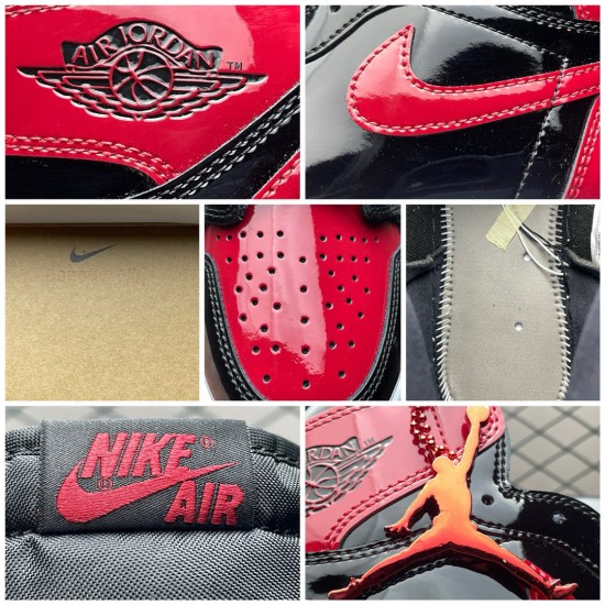 (Free Shipping)Air Jordan 1 High OG 'Bred Patent' 555088-063