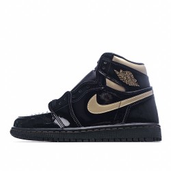 (Free Shipping)Jordan 1 Retro High Black Metallic Gold (2020) 555088-032