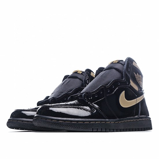 (Free Shipping)Jordan 1 Retro High Black Metallic Gold (2020) 555088-032