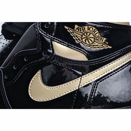 (Free Shipping)Jordan 1 Retro High Black Metallic Gold (2020) 555088-032