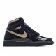 (Free Shipping)Jordan 1 Retro High Black Metallic Gold (2020) 555088-032