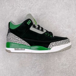 (Free Shipping)Air Jordan 3 Retro Pine Green Cement Grey Black CT8532-030