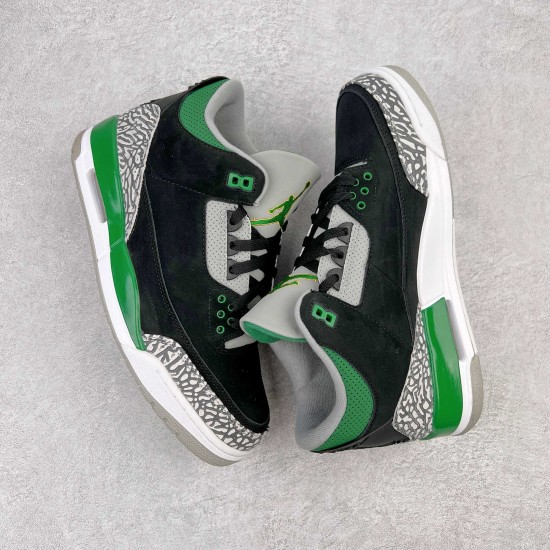 (Free Shipping)Air Jordan 3 Retro Pine Green Cement Grey Black CT8532-030